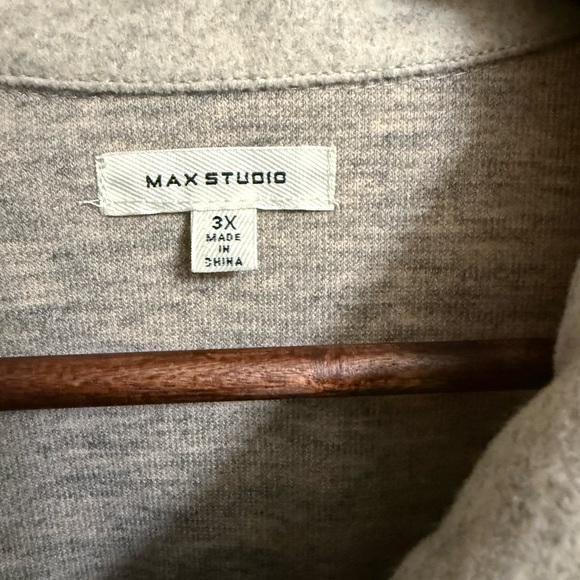 Max Studio Light Gray Shirt Jacket - Picture 4 of 4
